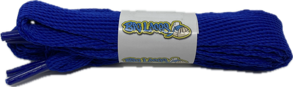 a pair of flat royal blue 20mm wide shoelaces
