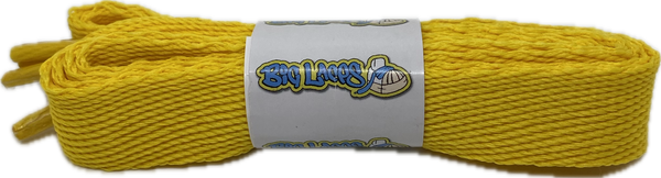 a pair of flat yellow 20mm wide shoelaces