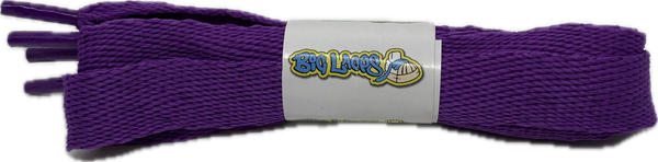 a pair of flat violet purple 20mm wide shoelaces
