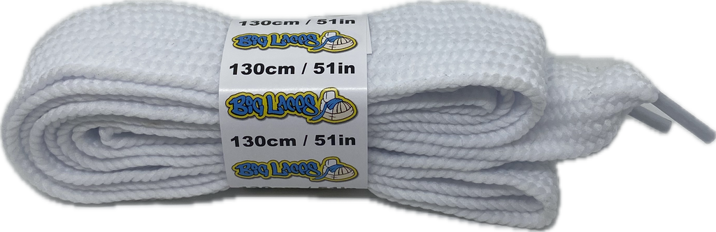 Very Fat Very Wide White Laces 130cm long 38mm wide