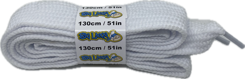 Very Fat Very Wide White Laces 130cm long 38mm wide
