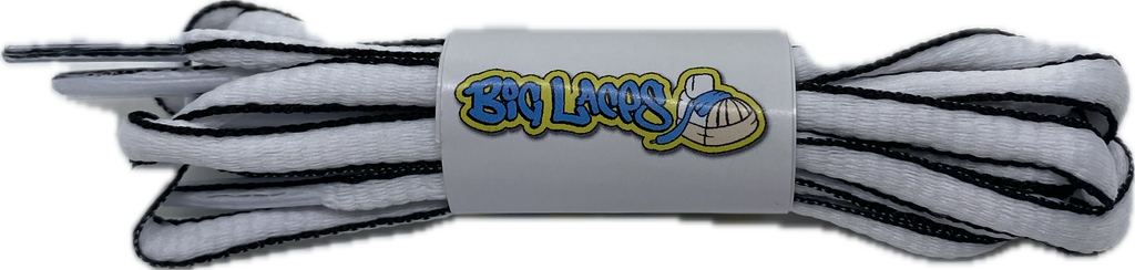 White and Black Oval Running Shoe Shoelaces