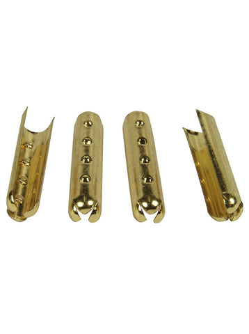 Gold Coloured Small Metal Shoe Lace Tips (Aglets) - Pack of 4