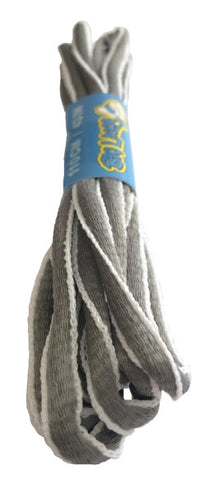 Grey and White Oval Running Shoe Shoelaces