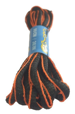 Black and Orange Oval Running Shoe Shoelaces