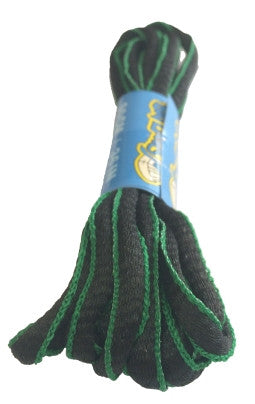 Black and Green Oval Running Shoe Shoelaces
