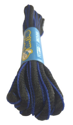 Black and Royal Blue Oval Running Shoe Shoelaces