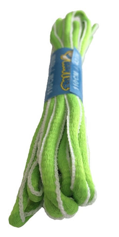 Neon Green and White Oval Running Shoe Shoelaces