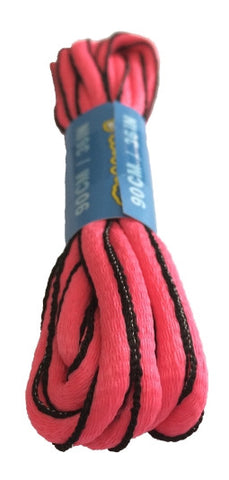 Neon Pink and Black Oval Running Shoe Shoelaces