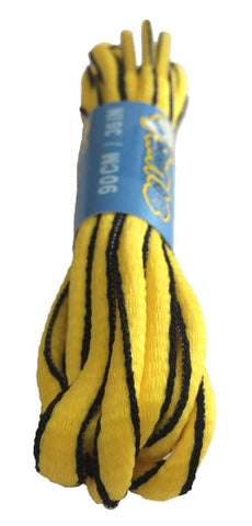 Yellow and Black Oval Running Shoe Shoelaces