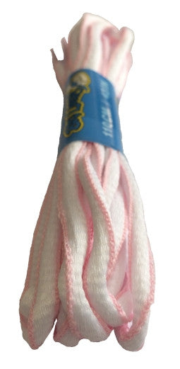 White and Pink Oval Running Shoe Shoelaces