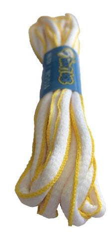 White and Yellow Oval Running Shoe Shoelaces