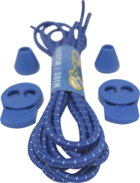 Blue White Elastic Lock Laces