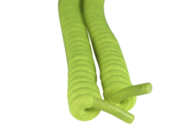 a pair of Curly Neon Yellow Shoelaces