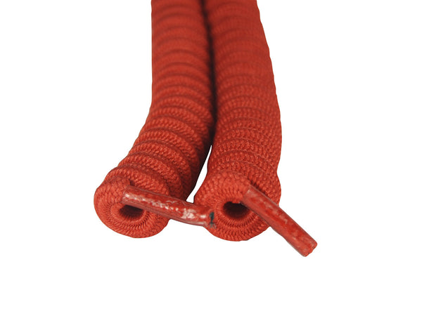 a pair of Curly Red Shoelaces