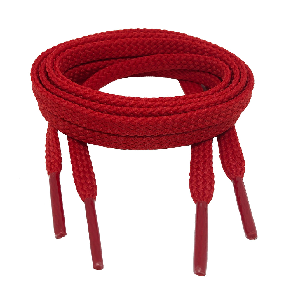 Flat Red Shoelaces - 7mm wide