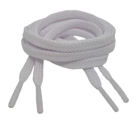 Flat White Shoelaces - 7mm wide