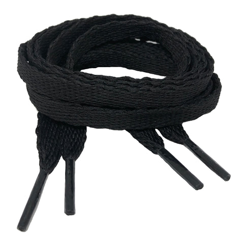 Flat Black Shoelaces - 10mm wide
