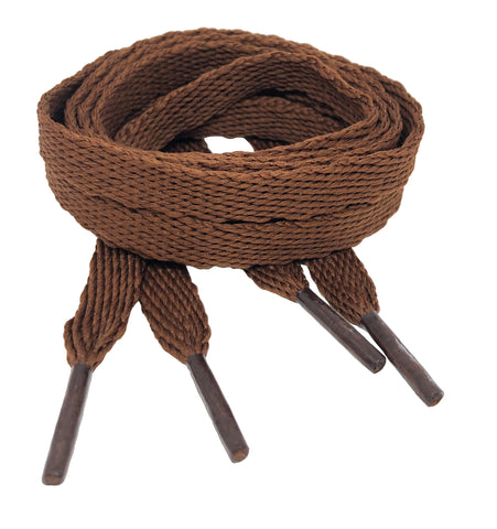Flat Chocolate Brown Shoelaces - 10mm wide