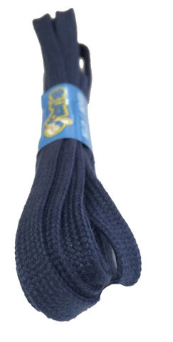 Flat Navy Blue Cotton Shoelaces