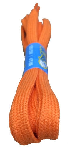Flat Orange Cotton Shoelaces