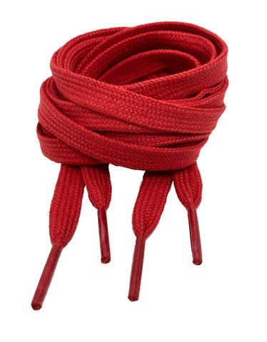 Flat Red Cotton Shoelaces