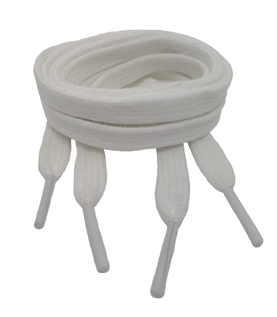 Flat White Cotton Shoelaces