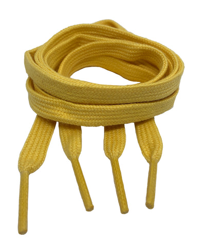 Flat Yellow Cotton Shoelaces - 8mm wide