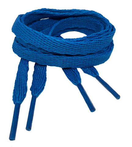 Flat Electric Blue Shoelaces - 10mm wide