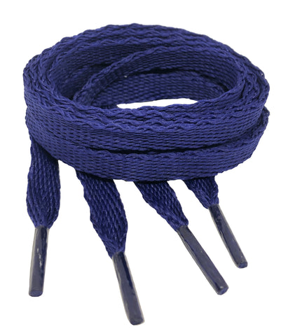 Flat French Navy Blue Shoelaces - 10mm wide