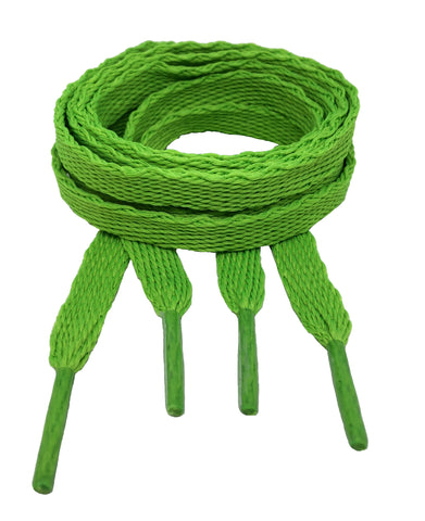 Flat Neon Green Shoelaces - 10mm wide