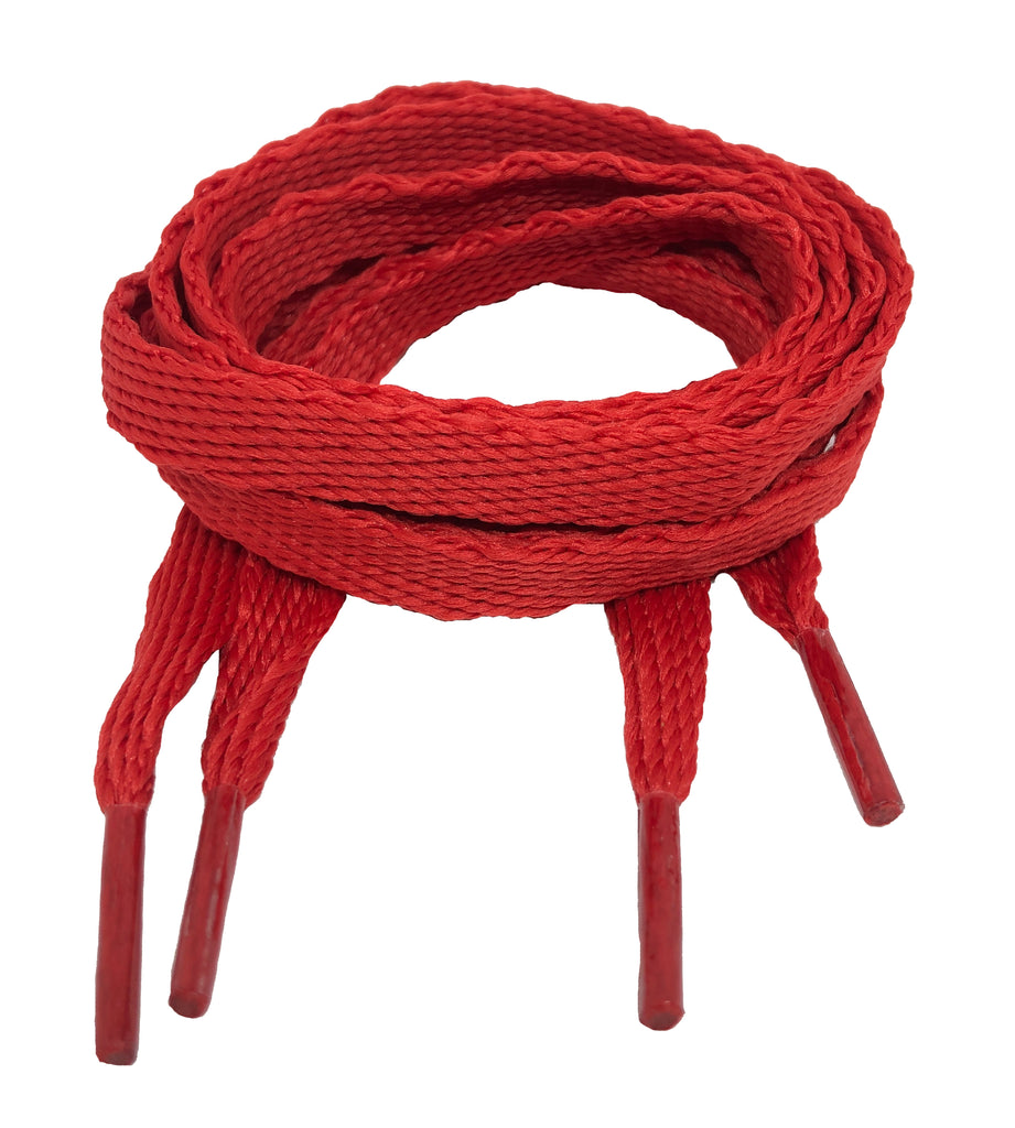 Flat Red Shoelaces - 10mm wide
