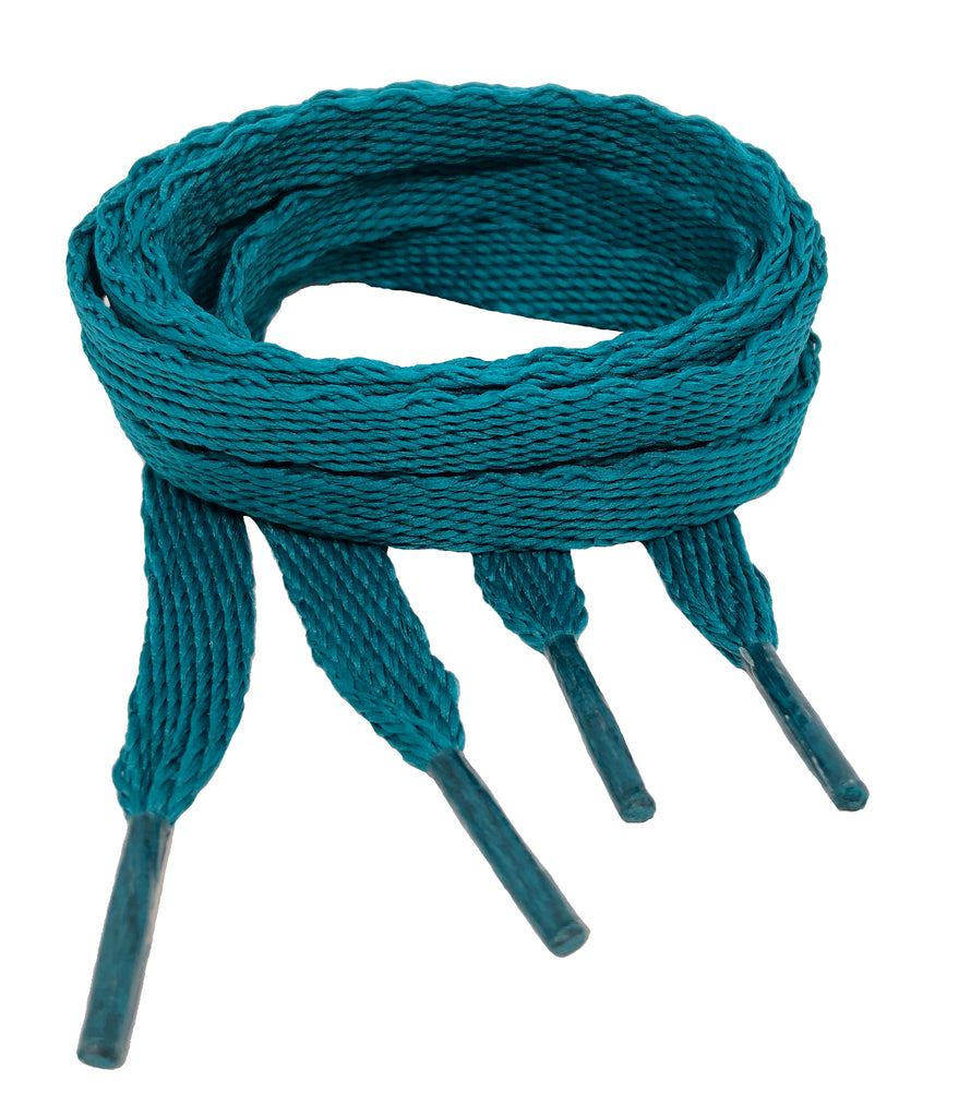 Flat Teal Shoelaces - 10mm wide