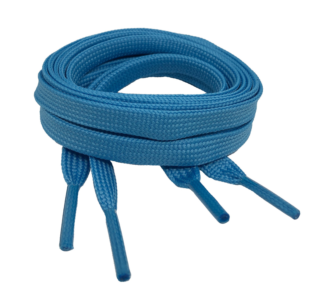 Flat Blue Shoelaces 8mm wide