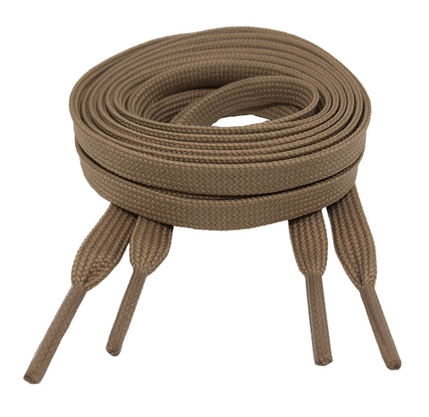 Flat Light Brown Shoelaces 8mm wide