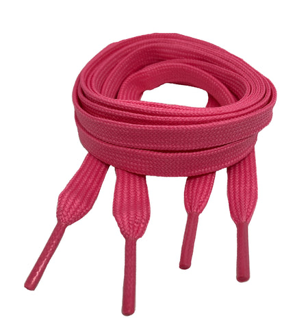 Flat Neon Pink Shoelaces 8mm wide