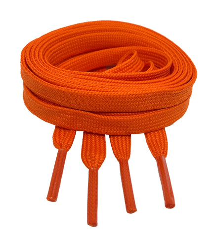Flat Orange Shoelaces 8mm wide