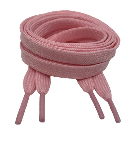 Flat Pink Shoelaces 8mm wide