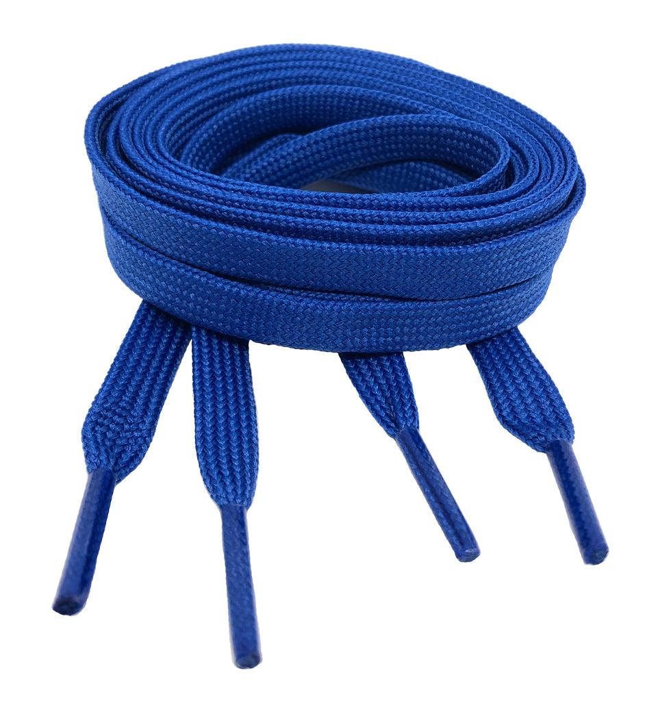 Flat Royal Blue Shoelaces 8mm wide