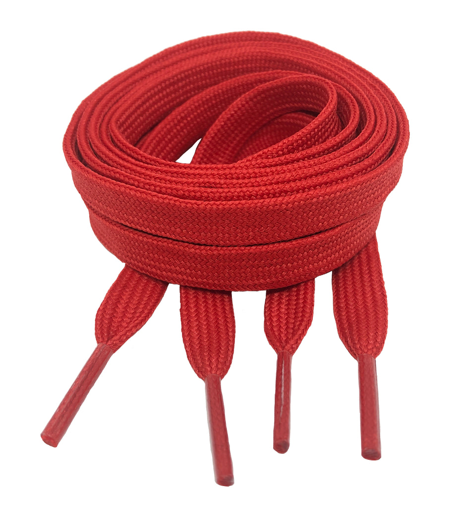 Flat Red Shoelaces 8mm wide