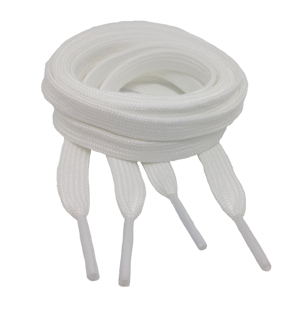 Flat White Shoelaces 8mm wide