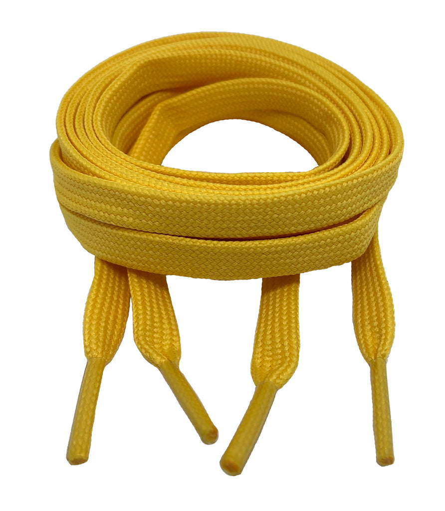 Flat Yellow Shoelaces 8mm wide