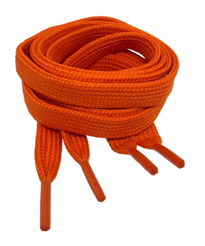 Flat Fat Orange Shoelaces - 11mm wide