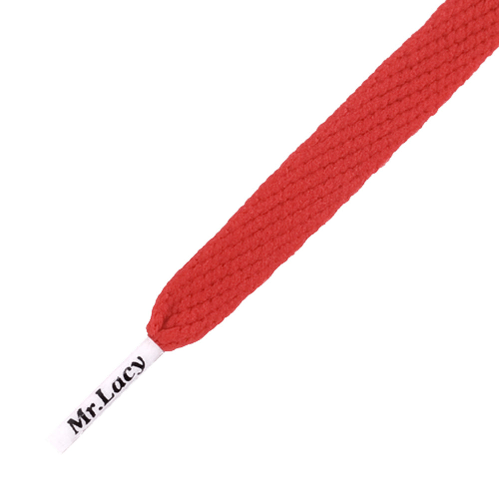 Mr Lacy Flatties - Flat Red Shoelaces with White Tip
