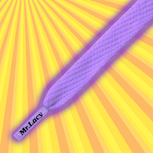 Mr Lacy Flatties - Flat Glow in the Sun Purple Shoelaces - 10mm wide