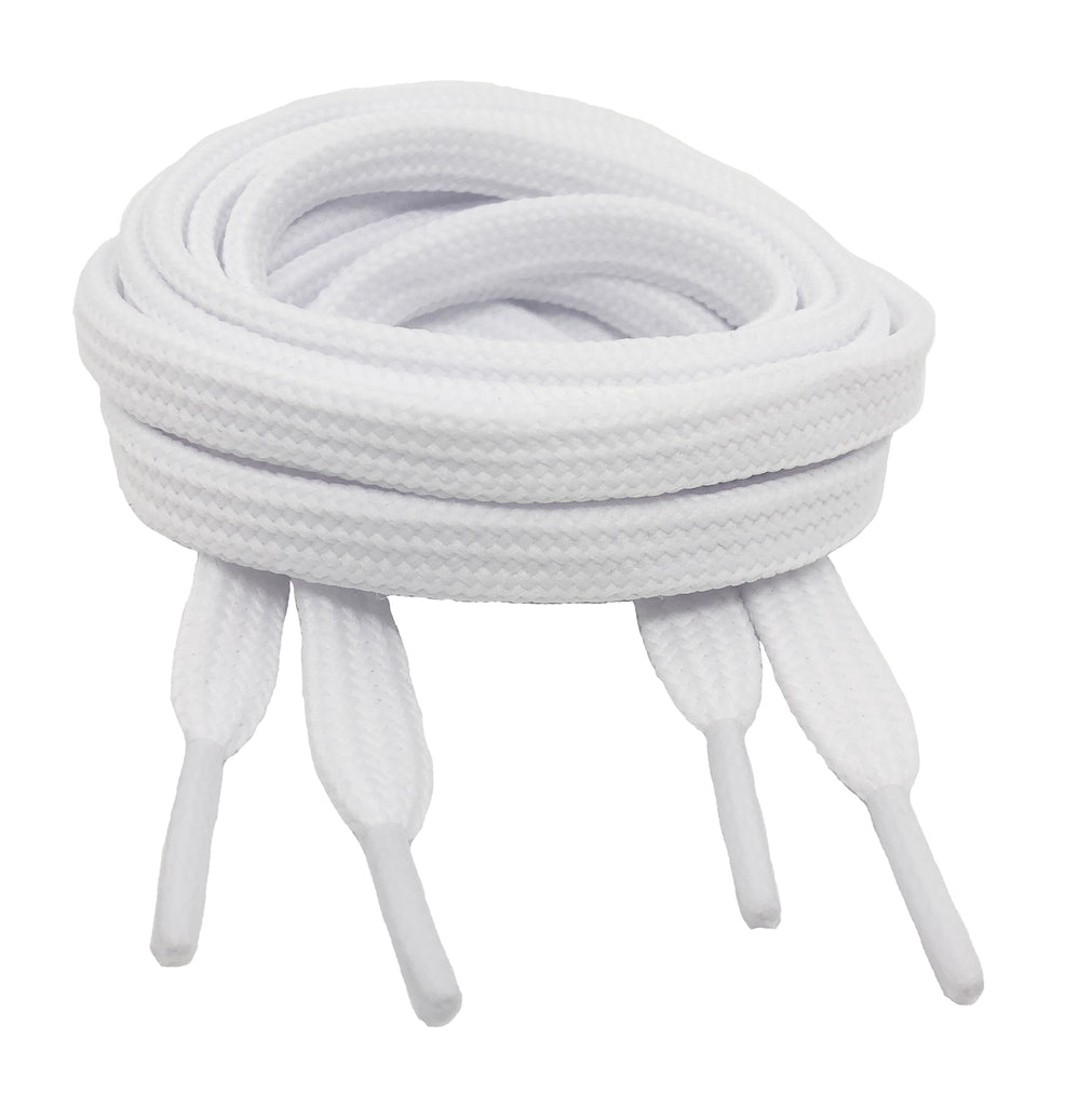 Flat White 10mm wide shoelaces
