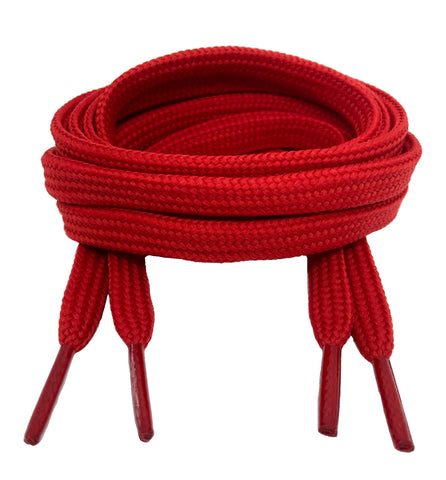 Flat Red 10mm wide shoelaces