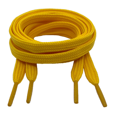 Flat Yellow 10mm wide shoelaces