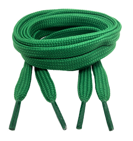 Flat Green 10mm wide shoelaces