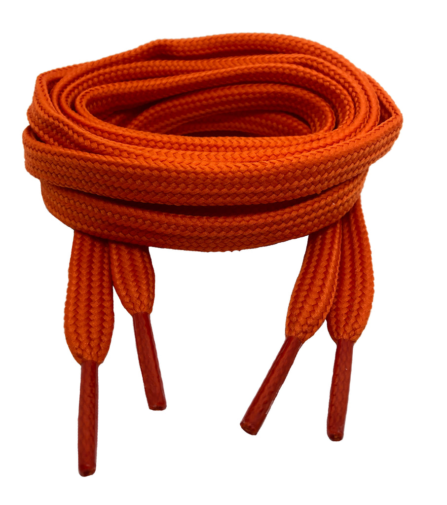 Flat Orange 10mm wide shoelaces